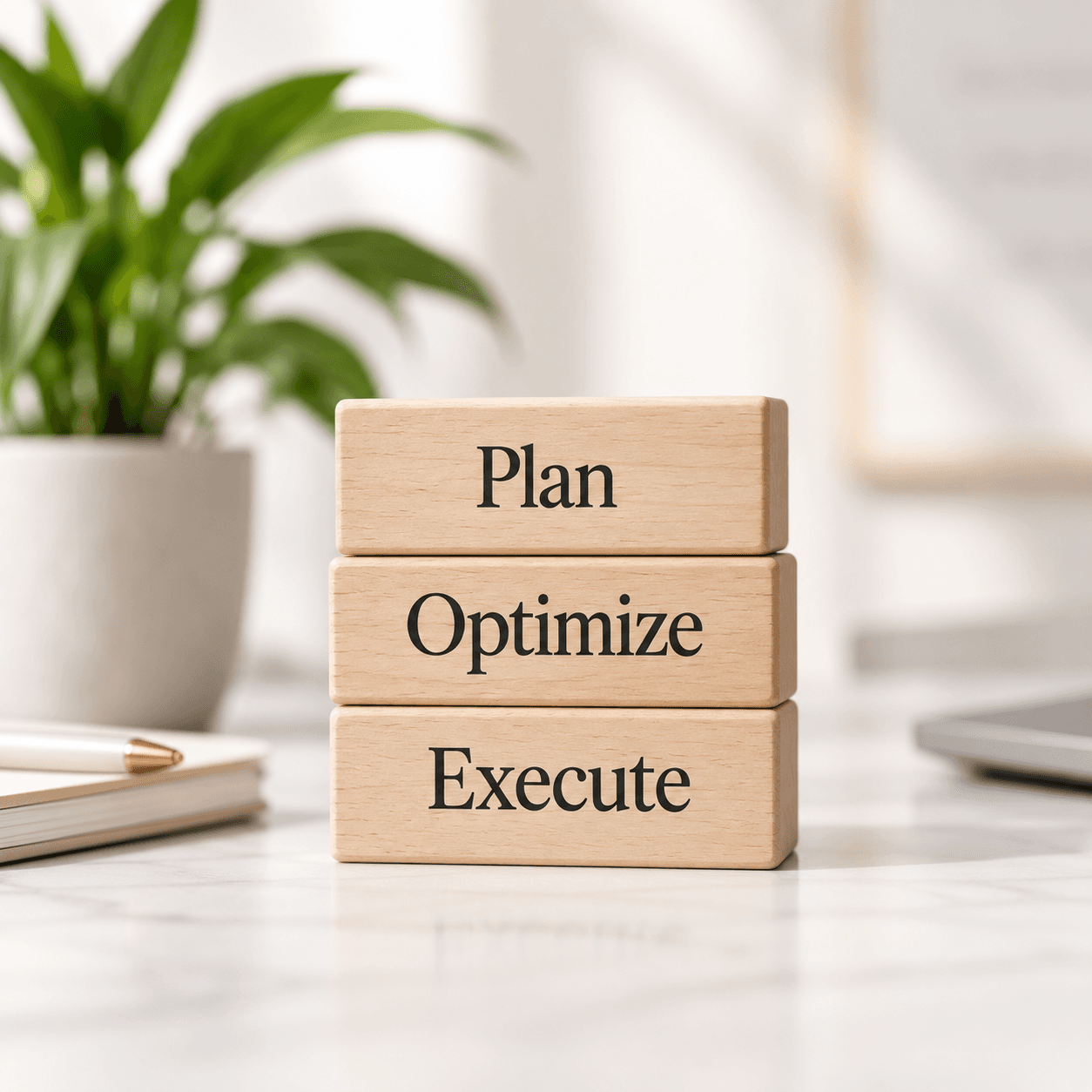 Plan, optimize and execute SEO strategy visual