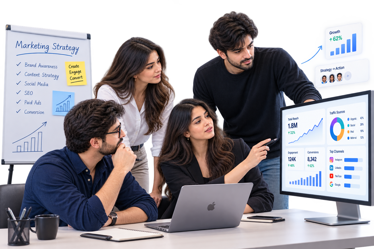 People collaborating and finding insights